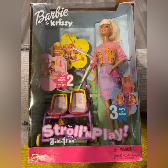 BARBIE & Krissy 3-in-1 Stroll’n Play Doll Set with...
